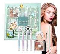 Yianyal Juego completo de cosméticos de iniciación, kit completo de maquillaje facial para mujer, kit de cosméticos de viaje con lápiz de cejas, lápiz labial y cepillo para viajes diarios, viajes