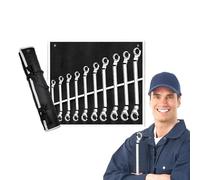 Yianyal Juego de llaves de carraca, 10 piezas de brújula | acero al cromo vanadio con liberación rápida mango antideslizante para herramientas mecánicas, mantenimiento de bicicletas y reparaciones de