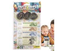 Yianyal - Juego de monedas de juguete, accesorio de juego de roles y de fabricación para niños y niñas, para uso en clase escolar, casa, viaje, cumpleaños y escuela en casa