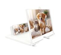 Yianyal Lente de aumento para pantalla de teléfono - Proyector de escritorio 3D HD, aumento para pantalla de móvil, para niños y ancianos, para ver vídeos, noches de películas, para casa y viaje