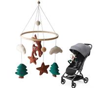 Yianyal Móvil para Cuna, Animales de la Selva Ciervos con Nubes de Fieltro, Accesorios para Cochecitos de Niños Niñas