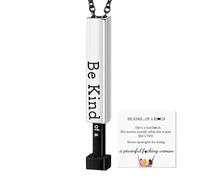 Yianyal Ocultar el collar del mensaje, ser un poco de collar rudo,Collar vertical inspirador - Elegante colgante de tubo cuadrado, joyas inspiradoras de acero inoxidable para mujeres mejores amigas