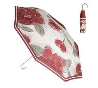 Yianyal Paraguas Plegable | Sombrilla Manual con Anti-UV,Estructura Plegable Compacta Manga J Impermeable para Lluvia, Uso Diario, Senderismo, Playa y Exterior, rojo, Se référer au descriptif