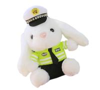 Yianyal - Peluche de conejo de policía, juguete de conejo de policía, muñecos de conejo de policía de moto, adorno de maletero de dibujos animados, colgante de cola de coche de peluche para decoración