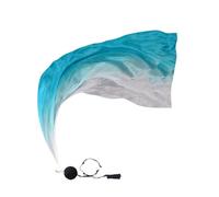 Yianyal Poi de seda, velos de baile de seda,Swing Balls Banderas de danza Velos de baile de seda | Coloridas banderas de culto, velo de danza del vientre degradado Poi para la iglesia, escenario y