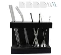 Yianyal Puerta de pajita a puerta de gabinete, dispensador de paja acrílica - Dispensador de gabinetes de cepillo de limpieza | Planto de palillos 'organización de cocina para café,