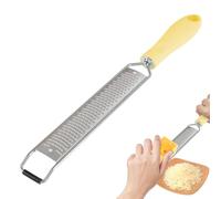 Yianyal Rallador plano portátil para queso, herramienta para rallar limón - de limón con mango largo de metal - Rallador largo de cocina de acero inoxidable para ajo, nuez moscada,