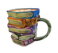 Yianyal Taza De Café De Vidrio - Taza De Café 3D con Libros Impresos | Accesorio De Bebidas Para Amantes De La Literatura - Casa, Viajes, Educación, Té, Leche, Agua