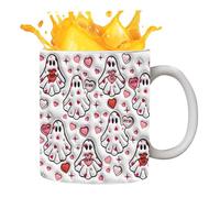 Yianyal Taza fantasma con calabaza, tazas de Halloween | Trick Gold Treat Halloween Ghost Design Tumbler Cup | Taza de café calabaza, decoraciones de mesa de Halloween, lindo 350 ml de miedo