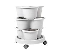 Yianyal Torre de Jardinería Vertical, Estante Apilable para Exterior | Accesorios de Jardinería con Ruedas Desmontables, Kit de Contenedores de Planta para Balcón Interior y Exterior