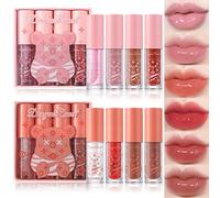 YIBABY Juego de 8 colores de brillo de labios tintado, hidratante, aceite brillante, hidratante, transparente, para mujeres y niñas