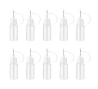 Yibaijia 20 botellas aplicadoras de punta de precisión, botellas de llenado de cuentagotas de líquido de 10 ml, botella de pegamento de punta de aguja para manualidades, botella de engrasador,