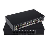 YiBiChin 8 Puertos Compuesto 3 RCA Video Audio AV Switcher Box, 8 Vías 8x1 RCA Selector Interruptor, 8 en 1 Hacia Fuera para HDTV LCD DVD Consolas