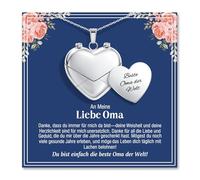 YIBONIKA Collar con colgante de corazón con compartimento secreto para mujeres, joyas con grabado como regalo para mamá, abuela, tía, nieta, hija, hermana, regulär, Acero inoxidable, Sin piedra