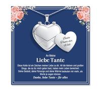 YIBONIKA Collar con colgante de corazón con compartimento secreto para mujeres, joyas con grabado como regalo para mamá, abuela, tía, nieta, hija, hermana, regulär, Acero inoxidable, Sin piedra