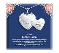 YIBONIKA Collar con colgante de corazón con compartimento secreto para mujeres, joyas con grabado como regalo para mamá, abuela, tía, nieta, hija, hermana, regulär, Acero inoxidable, Sin piedra