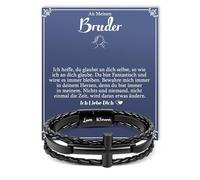YIBONIKA Pulsera de piel para hombre, regalo para él, papá, hombre, hijo, abuelo, nieto, sobrino, hermano, amigo, regalo de San Valentín, Navidad, Día del Padre, regalo de cumpleaños con caja de