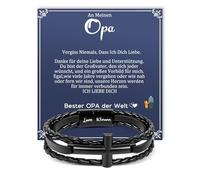 YIBONIKA Pulsera de piel para hombre, regalo para él, papá, hombre, hijo, abuelo, nieto, sobrino, hermano, amigo, regalo de San Valentín, Navidad, Día del Padre, regalo de cumpleaños con caja de