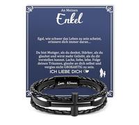 YIBONIKA Pulsera de piel para hombre, regalo para él, papá, hombre, hijo, abuelo, nieto, sobrino, hermano, amigo, regalo de San Valentín, Navidad, Día del Padre, regalo de cumpleaños con caja de