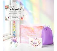 YIBONIKA Regalos para hija de mamá papá, atrapasueños de cristal de rompecabezas, regalos únicos para hija, cumpleaños de mi hija