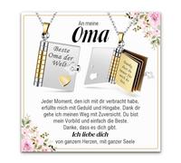 YIBONIKA Regalos para hija, mamá, abuela, tesoro, 6 páginas, minilibro plegable, colgante para abrir, cadena con grabado para ella, regalos para Navidad, día de San Valentín, cumpleaños, día de la