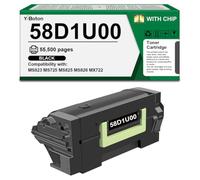 YiBoton Cartucho de tóner negro 58D1U00 de alto rendimiento compatible con impresoras láser Lexmark MS725 MS823 MS824 MS825 MS826 MX722 MX725 MX822 MX824 MX826