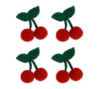 YIBOZI Accesorios hechos a mano para hacer frutas de ganchillo, 4 piezas hechas a mano, llavero de frutas de punto, accesorio de manualidades, accesorios de tela suave para hacer joyas