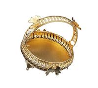 YIBOZI Bandeja de servir de gran capacidad, cesta de frutas de metal de 5 L, mango cómodo, soporte de alimentos, decoración del hogar, cocina, mesa de comedor