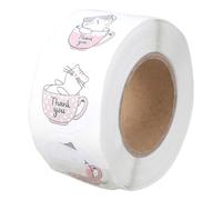 YIBOZI Calcomanía de sello de agradecimiento, 500 etiquetas adhesivas de 25 mm para embalaje de sobres, boda, San Valentín