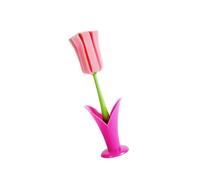 YIBOZI Cepillo con forma de flor, cepillo con forma de flor con esponja desmontable para fregar y cepillo de diseño de mango largo para uso en cocina