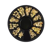 YIBOZI Decoración de uñas de verano con lentejuelas con brillantina, marco de metal 3D para uñas de concha de mar y estrella de mar, tachuelas en uñas, bricolaje, joyería con relleno de estrellas