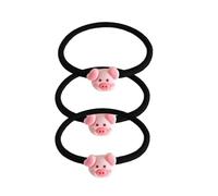 YIBOZI Paquete de 3 gomas elásticas suaves para el pelo de cerdito de dibujos animados, para mujeres y niñas, uso diario