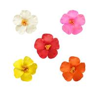YIBOZI Paquete de 5 pinzas para el pelo de flores hawaianas, tela suave, diseño antideslizante para playa, vacaciones, fiesta, varios colores