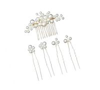 YIBOZI Peine lateral para el pelo, 5 piezas de perlas de imitación para boda, accesorios para el cabello con diseño en forma de U para mujeres y niñas