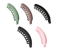 YIBOZI Pinza de plátano, 5 piezas con estampado de leopardo vintage para mujer, agarre antideslizante, accesorios prácticos para cabello fino