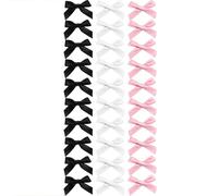 YIBOZI Pinzas para el pelo, paquete de 30 pinzas para el pelo con moño pequeño, para mujeres y niñas, accesorios para el pelo en blanco y negro, para bodas y fiestas