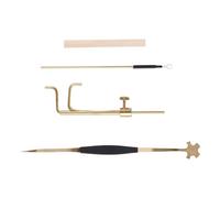 Yibuy 4 ganchos de columna de sonido estilo S para violín, herramienta de reparación de instalación Luthier, color negro y dorado