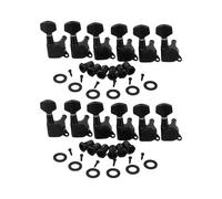 Yibuy 6 clavijas de afinación profesionales para guitarra eléctrica 12R con tornillos, color negro