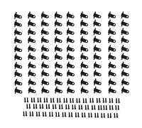 Yibuy 90 piezas de cuerdas de metal para guitarras eléctricas profesionales, color negro, 1,1 x 0,5 x 0,3 cm (largo x ancho x alto)