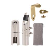 Yibuy Alto E Boquilla plana para saxofón 7# abrazadera para amantes de la música con soporte de gancho para el pulgar