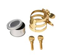 Yibuy Alto E - Boquilla plana para saxofón con doble ajuste y 2 tornillos dorados
