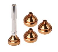 Yibuy Boquilla de trompeta de latón chapado en oro, 8,8 cm de largo y 2,2 cm de ancho, adecuada para trompeta (4 unidades)