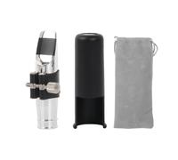 Yibuy Boquilla para saxofón alto 7# Kit de tapa de abrazadera plateada para saxofón con bolsa chapada en plata