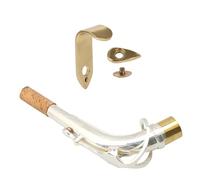 Yibuy Cuello de codo de 24,5 mm para saxofón alto plano E con kit de soporte de gancho para el pulgar