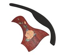 Yibuy Folk Pop - Protector de púa de guitarra para guitarra de 40 a 41 pulgadas con kit de reposabrazos de ébano de 220 x 33 x 7 mm
