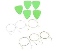 Yibuy Juego de 11 púas de guitarra profesionales de lana verde de 3,8 mm con cuerdas de metal