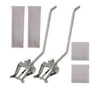 Yibuy Juego de 2 soportes de abrazadera de banda plateada para saxofón alto y tenor