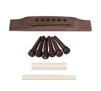 Yibuy Juego de 6 cuerdas de palo de rosa con puente de madera y sillín y tuerca