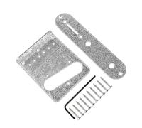 Yibuy Kirsite - Juego de 2 placas de control para puente de guitarra y interruptor de estilo antiguo, color plateado