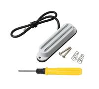 Yibuy Pastilla de doble riel para guitarra eléctrica, color blanco, 4 cables con tornillos, resortes, kit de metal
